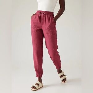 Athleta Retreat Linen Jogger in Coffeeberry Size 14P